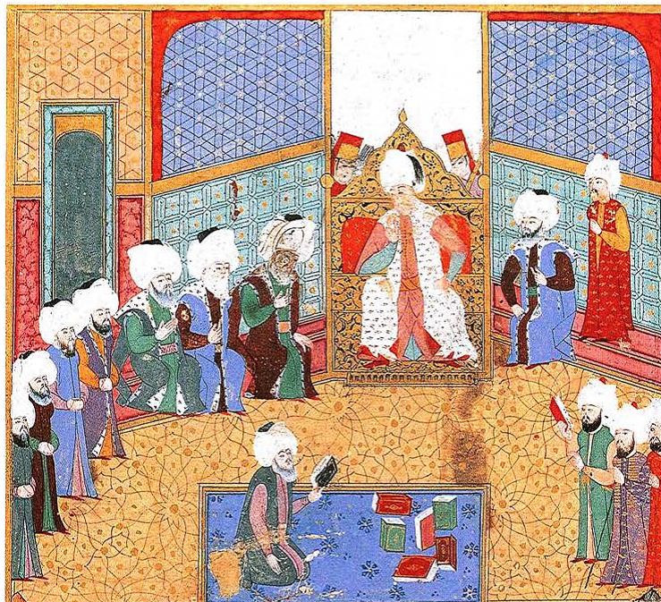 1530 Sünnet düğününde, Kanuni Sultan Süleyman'ın hakem olup Ulema ile Fatiha Sur