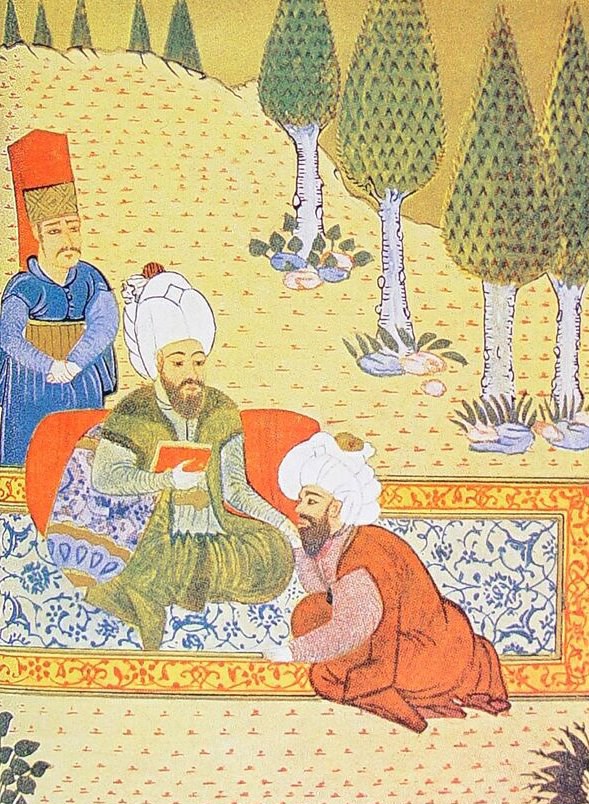 Ali Kuşçu Fatih Sultan Mehmed'e Kitabını Sunuyor