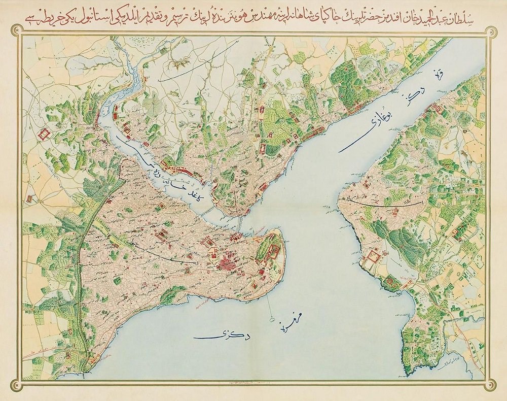 An Ottoman Map of Istanbul, 1890s. Bİr Osmanlı İstanbul Haritası, 1890'lar. .
Lo...