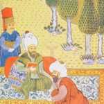 Astronom, matematikçi ve fizikçi Ali Kuşçu Fatih Sultan Mehmed'e kitabını sunuyo...