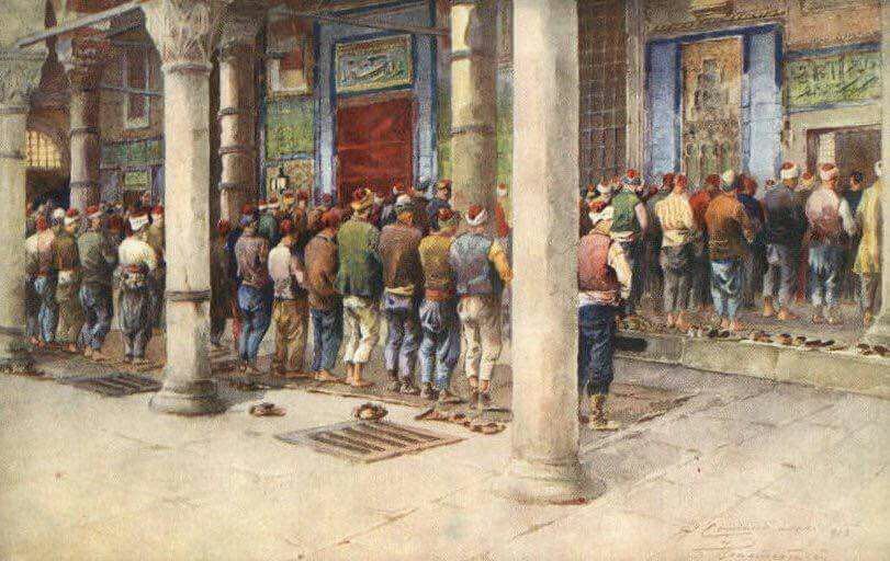 Cuma namazı, Osmanlı dönemi Istanbul, 1890'lar.
Friday prayer, Ottoman Istanbul,...