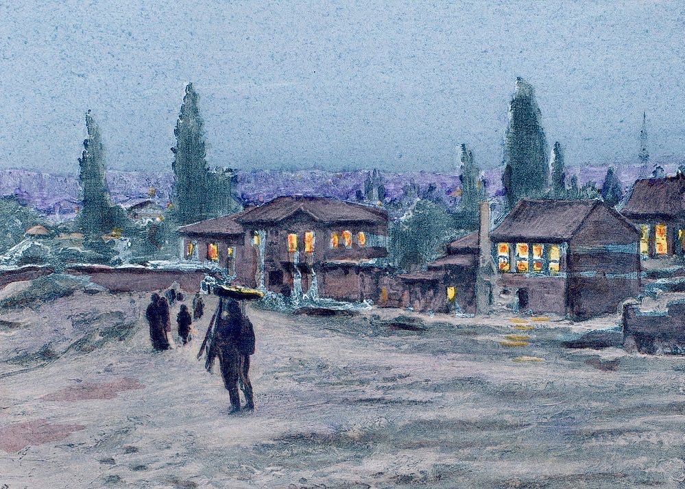 Evening Time in Üsküdar, Istanbul, 1900s. Üsküdar'da Akşam Vakti, İstanbul, 1900...