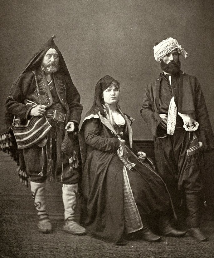 (From Right) Man and Woman from Sarajevo, Man from Mostar, Bosnia and Herzegovin...