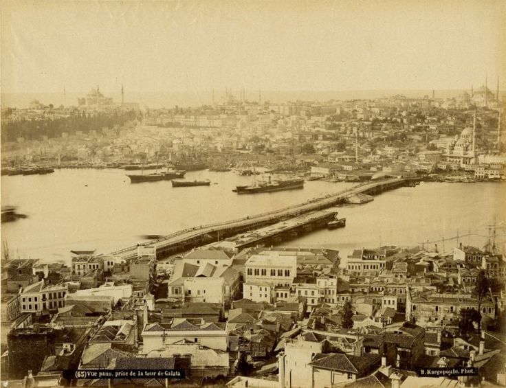 Galata Kulesi’nden Galata Köprüsü / 1870sBasile Kargopoulo fotoğrafı