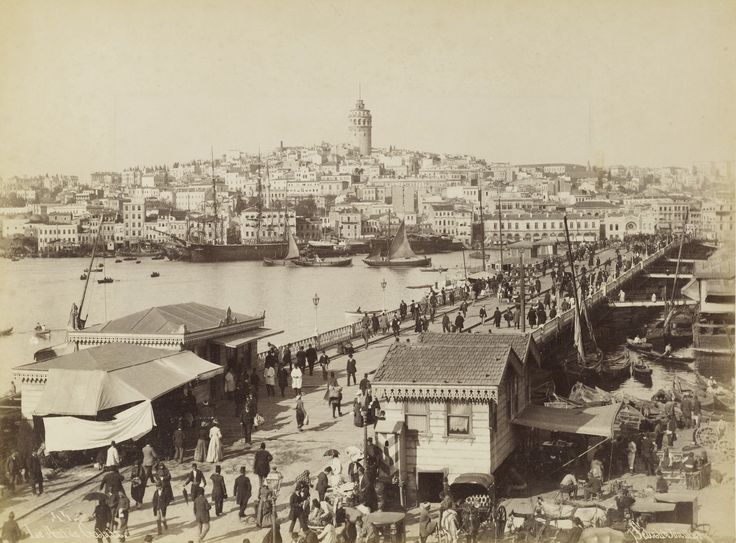 Galata Köprüsü Eminönü Tarafı / Sébah ve Joaillier Fotoğrafı | Eski İs...