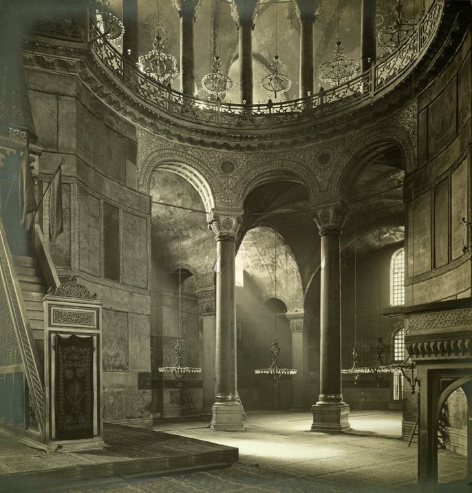 Interior of the Hagia Sophia Mosque, Istanbul, 1890
Ayasofya Camii İçi, 1890

  ...