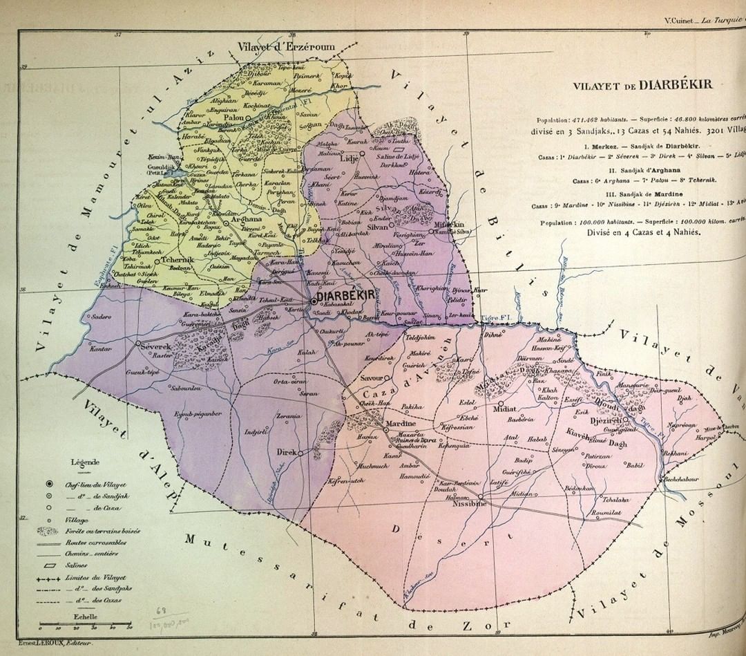 Map of the Diyarbakır Vilayet, 1891 
Diyarbakır Vilayeti Haritası, 1891

       ...