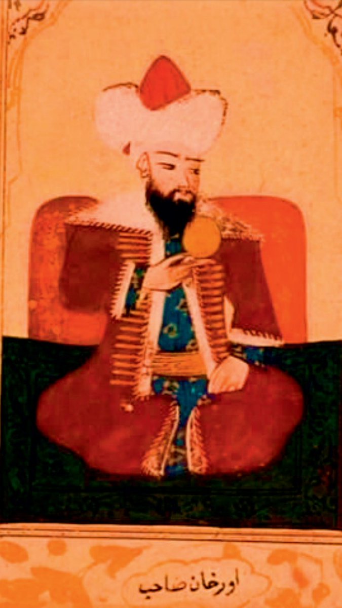 Orhan Gazi'nin elinde Kızılelma tasvir edilmesi.

[Sultan I. Ahmed Albümü, TSMK,