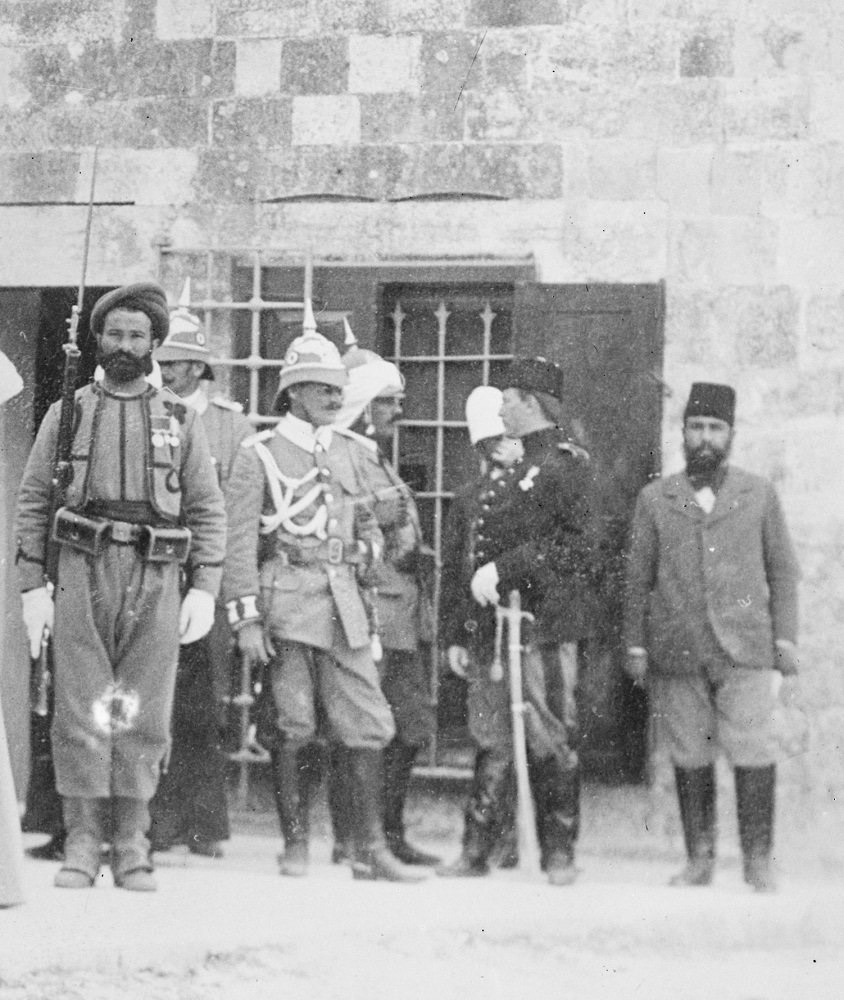 Ottoman and German Officers in Jerusalem, Palestine, 1898. Kudüs'te Osmanlı ve A...