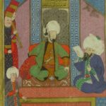 Tacüttevarih yazarı, Şeyhülislam Hoca Saadettin Efendi [sağda], III. Murad [orta