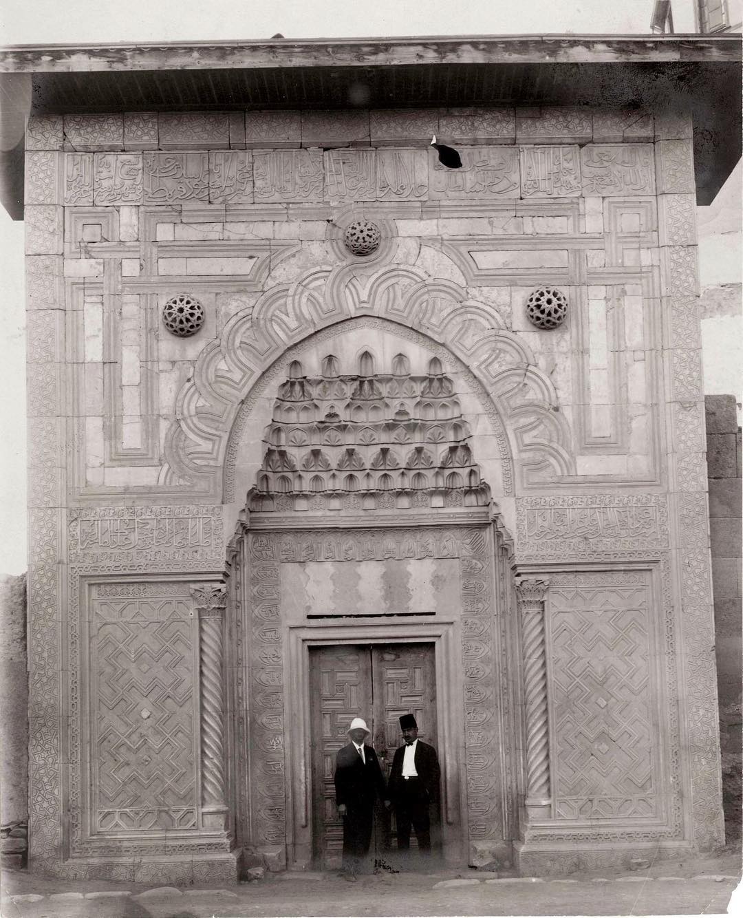 The entrance gate to the Karatay Madrasa, Ottoman-era Konya, early 1900's. 
Kara...