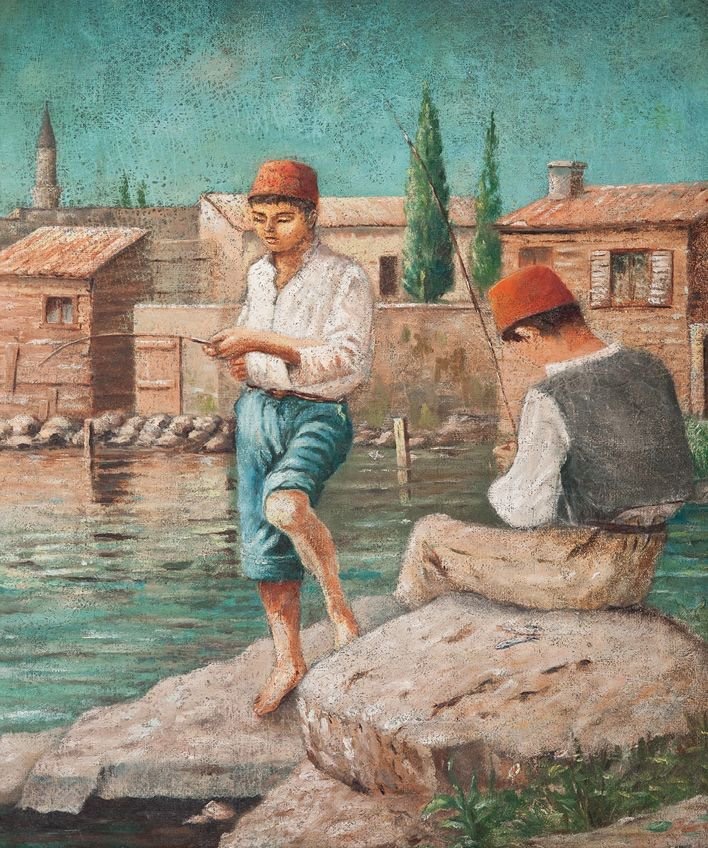 Two Boys Fishing in Istanbul, 1900s
İstanbul'da Balık Tutan Gençler, 1900'ler .
...