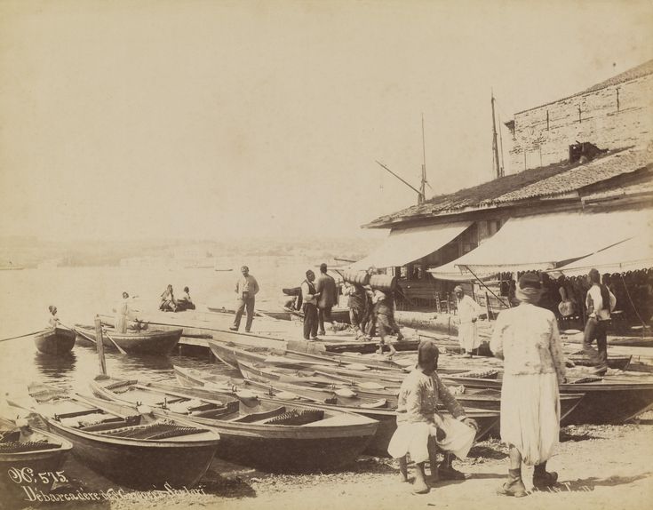 Üsküdar'da Kayıkçılar / Sébah ve Joaillier Fotoğrafı