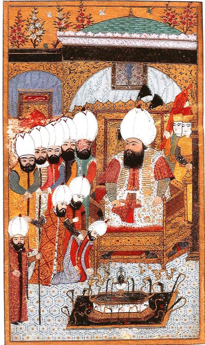 “Sultânü’ş-şuarâ Baki'nin III. Mehmed'in huzuruna çıkışı.